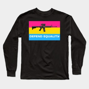 Defend Equality (Pansexual Flag)| First Amendment| Cool and Cute Stickers| T-Shirts Long Sleeve T-Shirt